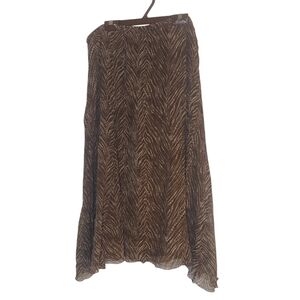 Chicos Silk Animal Print Skirt Lined Elastic Waist VGUC Chicos Size 3